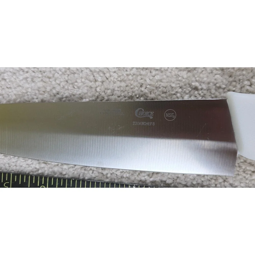 Choice Chef Knife 8 Inch High Carbon Stainless Steel White Handle 220KWCHEF8